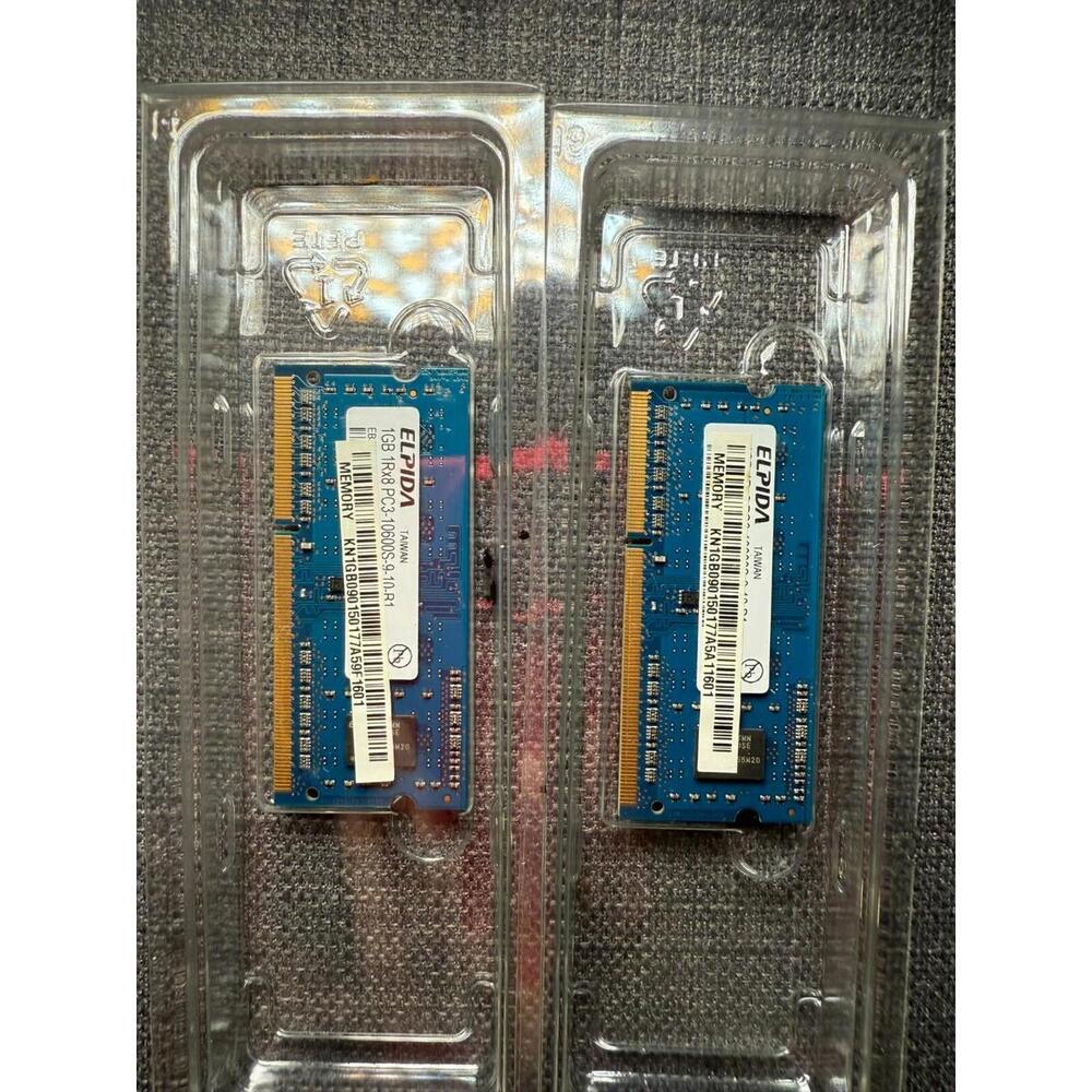 ELPIDA 1GB 1Rx8 Memory RAM PC3-10600S-9-10-B1  | 2 Pack